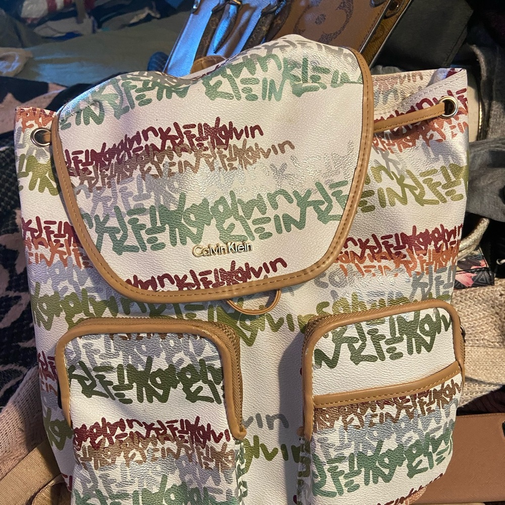 Authentic graffiti Calvin Kline backpack